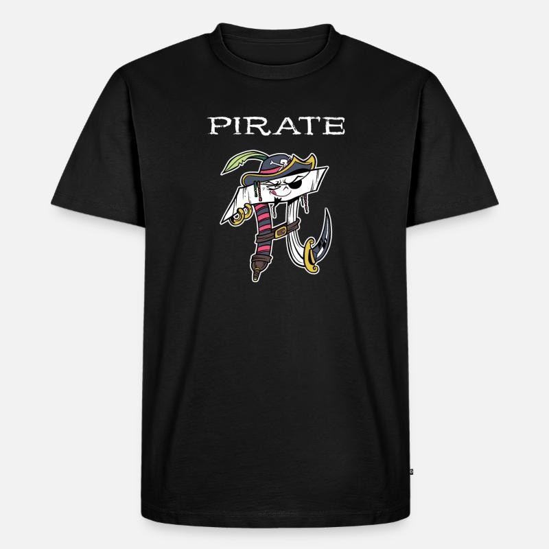 Math Pirate Pi - Männer Premium Bio T-Shirt - Schwarz