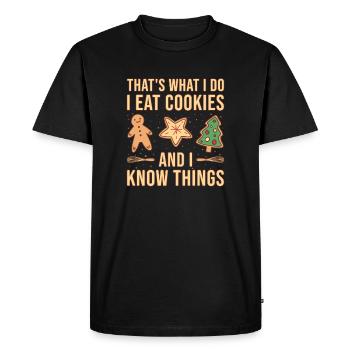 Baking I Love Cookies Cookie - Men's Premium Organic T-Shirt - black - Front - Nico (187cm)