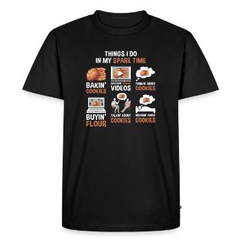 Baking Things I Do In My Spare Time Cookie - Men's Premium Organic T-Shirt - black - Front - Nico (187cm)