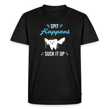 L’hygiéniste crache arrive Suck It Up Assistant dentaire - T-shirt Premium bio Homme - noir - Devant - Nico (187cm)