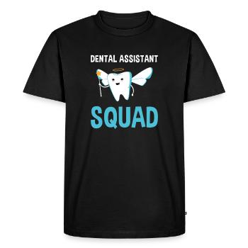 Hygiéniste Assistant dentaire Escouade Assistant dentaire - T-shirt Premium bio Homme - noir - Devant - Nico (187cm)