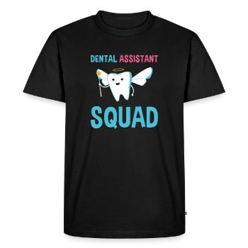 Hygiéniste Assistant dentaire Escouade Assistant dentaire - T-shirt Premium bio Homme - noir - Devant - Nico (187cm)
