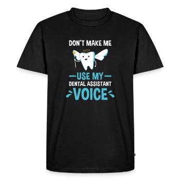 Mon assistant dentaire Voice Assistant dentaire - T-shirt Premium bio Homme - noir - Devant - Nico (187cm)