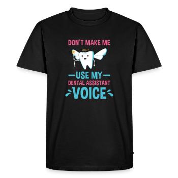 Mon assistant dentaire Assistant dentaire vocal - T-shirt Premium bio Homme - noir - Devant - Nico (187cm)