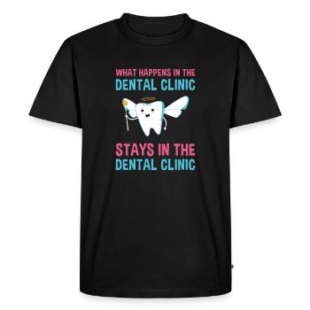 Que se passe-t-il dans l’assistant dentaire de la clinique - T-shirt Premium bio Homme - noir - Devant - Nico (187cm)