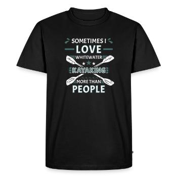 Parfois, Lov Whitewater kayak plus que les gens - T-shirt Premium bio Homme - noir - Devant - Nico (187cm)