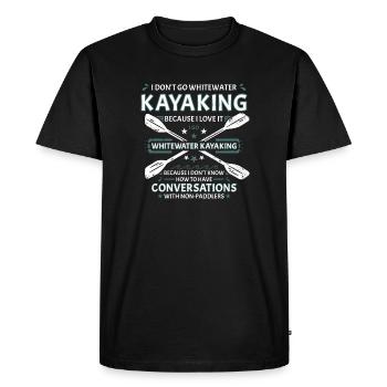 Je ne vais pas en kayak en eau vive Kayak - T-shirt Premium bio Homme - noir - Devant - Nico (187cm)