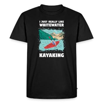 J’aime vraiment le kayak en eau vive - T-shirt Premium bio Homme - noir - Devant - Nico (187cm)
