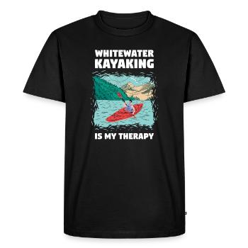 Le kayak en eau vive est ma thérapie - T-shirt Premium bio Homme - noir - Devant - Nico (187cm)
