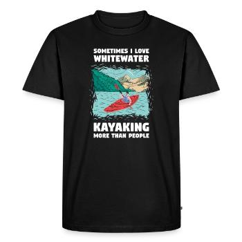 Parfois, Lov Whitewater kayak plus que les gens - T-shirt Premium bio Homme - noir - Devant - Nico (187cm)
