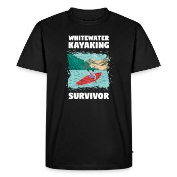 Survivant du kayak en eau vive - T-shirt Premium bio Homme - noir - Devant - Nico (187cm)