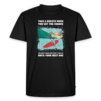 Respirez le kayak en eau vive - T-shirt Premium bio Homme - noir - Devant - Nico (187cm)