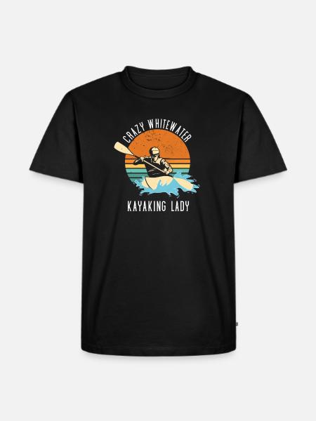 Crazy Whitewater Kayaking Lady - Men's Premium Organic T-Shirt - black