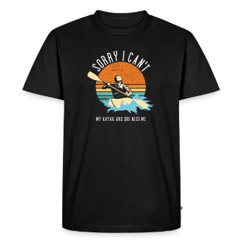 Mon kayak et mon chien n’ont pas besoin de moi Kayak en eau vive - T-shirt Premium bio Homme - noir - Devant - Nico (187cm)
