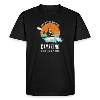 Parfois, Lov Whitewater kayak plus que les gens - T-shirt Premium bio Homme - noir - Devant - Nico (187cm)