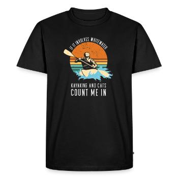 S’il s’agit de kayak en eau vive et de chats - T-shirt Premium bio Homme - noir - Devant - Nico (187cm)