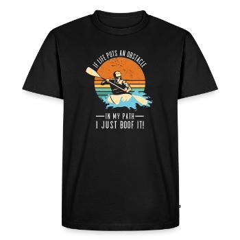 If Life Puts Obstacle In Path Whitewater Kayaking - Men's Premium Organic T-Shirt - black - Front - Nico (187cm)
