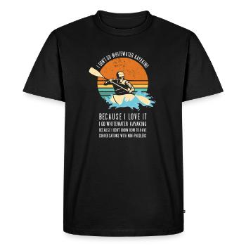Je ne vais pas en kayak en eau vive Kayak - T-shirt Premium bio Homme - noir - Devant - Nico (187cm)