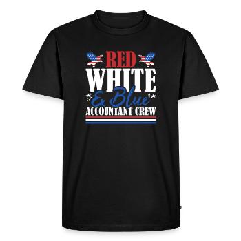 Vétéran du drapeau américain Rouge Blanc & Bleu Équipe comptable - T-shirt Premium bio Homme - noir - Devant - Nico (187cm)