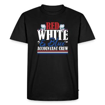 Vétéran du drapeau américain Rouge Blanc & Bleu Équipe comptable - T-shirt Premium bio Homme - noir - Devant - Nico (187cm)