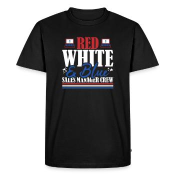 Veteran US Flag Red White & Blue Sales Manager - Men's Premium Organic T-Shirt - black - Front - Nico (187cm)