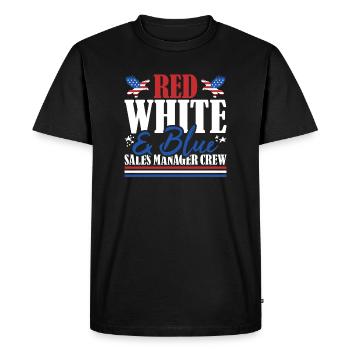 Veteran US Flag Red White & Blue Sales Manager - Men's Premium Organic T-Shirt - black - Front - Nico (187cm)