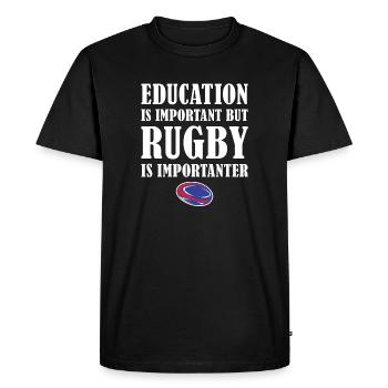 Mais le rugby est plus important France Rugby - T-shirt Premium bio Homme - noir - Devant - Nico (187cm)