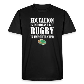 Mais le rugby est plus important Irlande Rugby - T-shirt Premium bio Homme - noir - Devant - Nico (187cm)