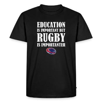Mais le rugby est plus important Australie Rugby - T-shirt Premium bio Homme - noir - Devant - Nico (187cm)