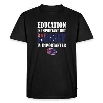 Mais le rugby est plus important Australie Rugby - T-shirt Premium bio Homme - noir - Devant - Nico (187cm)