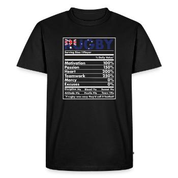Nutrition Australie Rugby - T-shirt Premium bio Homme - noir - Devant - Nico (187cm)