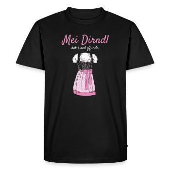 Volksfest blouse mei dirndl hob i ned g'fundn - Men's Premium Organic T-Shirt - black - Front - Nico (187cm)