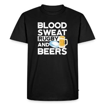 Blood Sweat Rugby And Beers Fiji Rugby - Men's Premium Organic T-Shirt - black - Front - Nico (187cm)