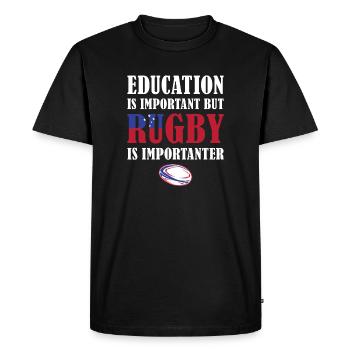 Mais le rugby est plus important Samoa Rugby - T-shirt Premium bio Homme - noir - Devant - Nico (187cm)