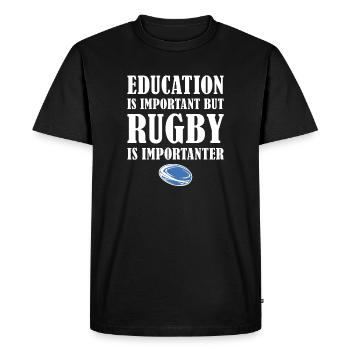 Mais le rugby est plus important Uruguay Rugby - T-shirt Premium bio Homme - noir - Devant - Nico (187cm)