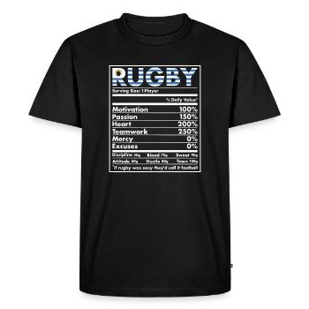 Nutrition Uruguay Rugby - T-shirt Premium bio Homme - noir - Devant - Nico (187cm)