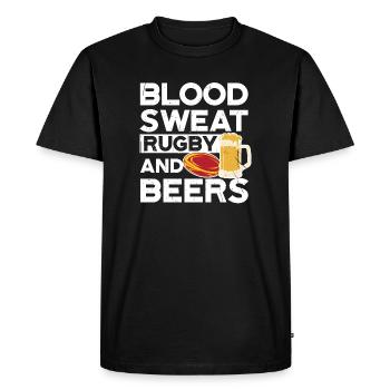 Blood Sweat Rugby And Beers Spain Rugby - Men's Premium Organic T-Shirt - black - Front - Nico (187cm)