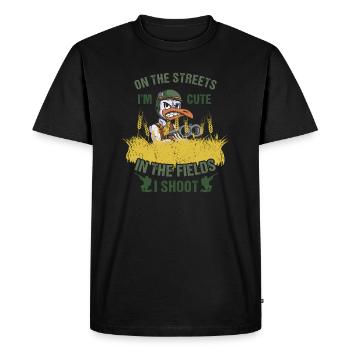 Dans les rues, je suis mignon dans les champs que je photographie - T-shirt Premium bio Homme - noir - Devant - Nico (187cm)