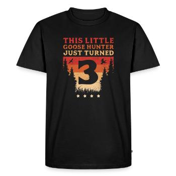 Hunter This Little Goose Hunter Just Turned 3 - Men's Premium Organic T-Shirt - black - Front - Nico (187cm)