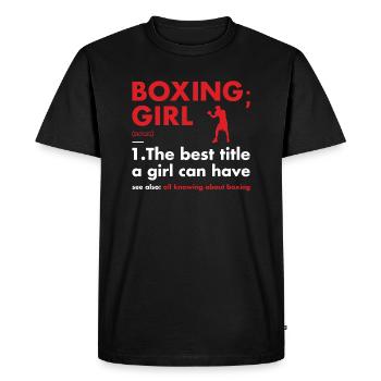 Sport Girl Définition Boxe - T-shirt Premium bio Homme - noir - Devant - Nico (187cm)
