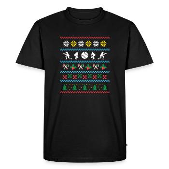 Sport X-Mas Christmas Baseball - Men's Premium Organic T-Shirt - black - Front - Nico (187cm)