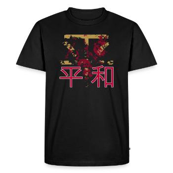 Japan Style Peace Kanji - T-shirt Premium bio Homme - noir - Devant - Nico (187cm)