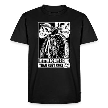 Prefer to live on the move: the motto of cyclists - Men's Premium Organic T-Shirt - black - Front - Nico (187cm)