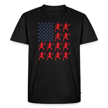 Ballon chasseur Sport Us Flag - T-shirt Premium bio Homme - noir - Devant - Nico (187cm)