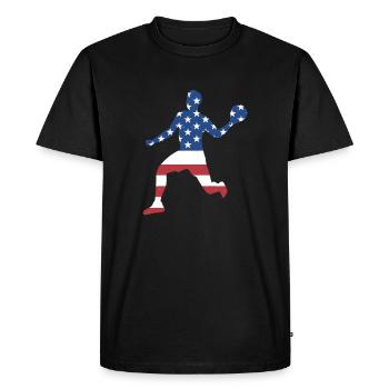 Ballon chasseur Sport Us Flag - T-shirt Premium bio Homme - noir - Devant - Nico (187cm)