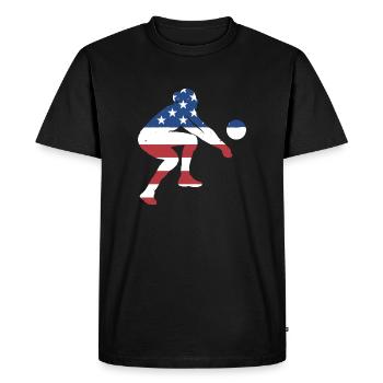 Sport Us Flag Beach Volleyball - Men's Premium Organic T-Shirt - black - Front - Nico (187cm)
