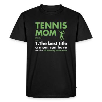 Sport Maman Définition Tennis - T-shirt Premium bio Homme - noir - Devant - Nico (187cm)