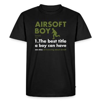 Sport Boy Definition Airsoft - Men's Premium Organic T-Shirt - black - Front - Nico (187cm)