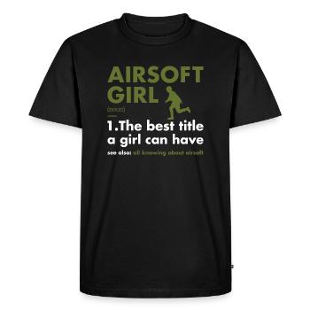 Sport Girl Definition Airsoft - Men's Premium Organic T-Shirt - black - Front - Nico (187cm)
