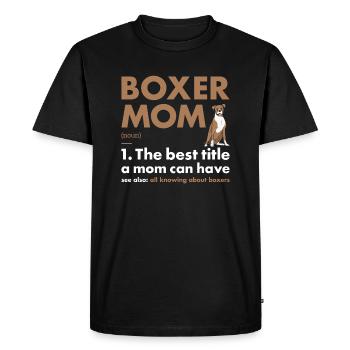 Définition de Boxer Mom - T-shirt Premium bio Homme - noir - Devant - Nico (187cm)
